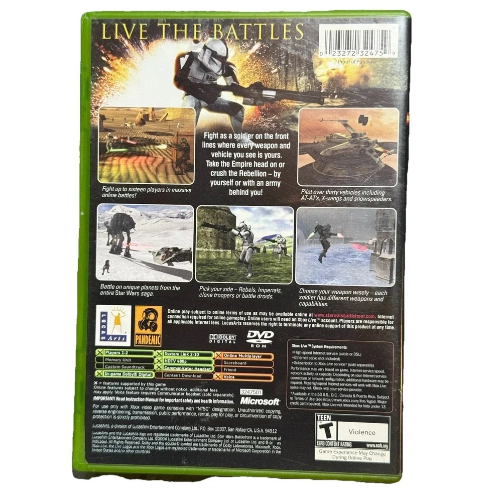 Xbox Star Wars: Battlefront (Original Xbox) Manual Included‎ CIB